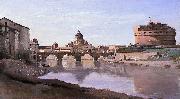Jean-Baptiste-Camille Corot The Bridge and Castel Sant'Angelo with the Cuploa of St. Peter's Sweden oil painting artist